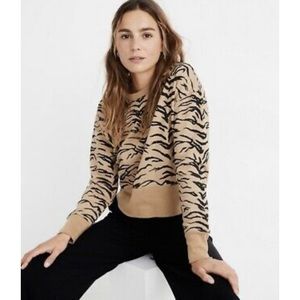 Madewell Tiger Stripe Crop Sweatshirt